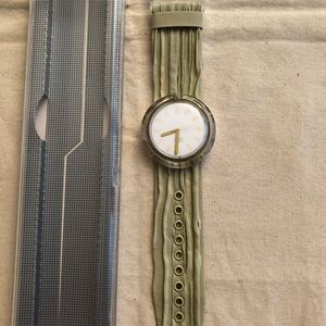 New Pop Swatch Watch 1991 Nymphaea pleated strap PWK 146
